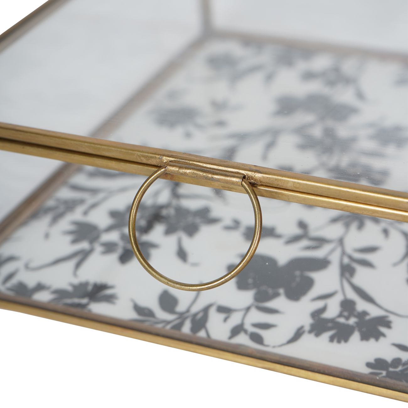 Laura Ashley Gold & Clear Glass Box In Rye | Large